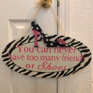 Zebra polka dot high heel hanging decor